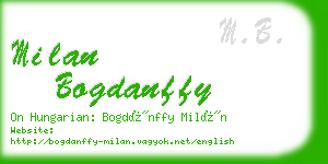 milan bogdanffy business card